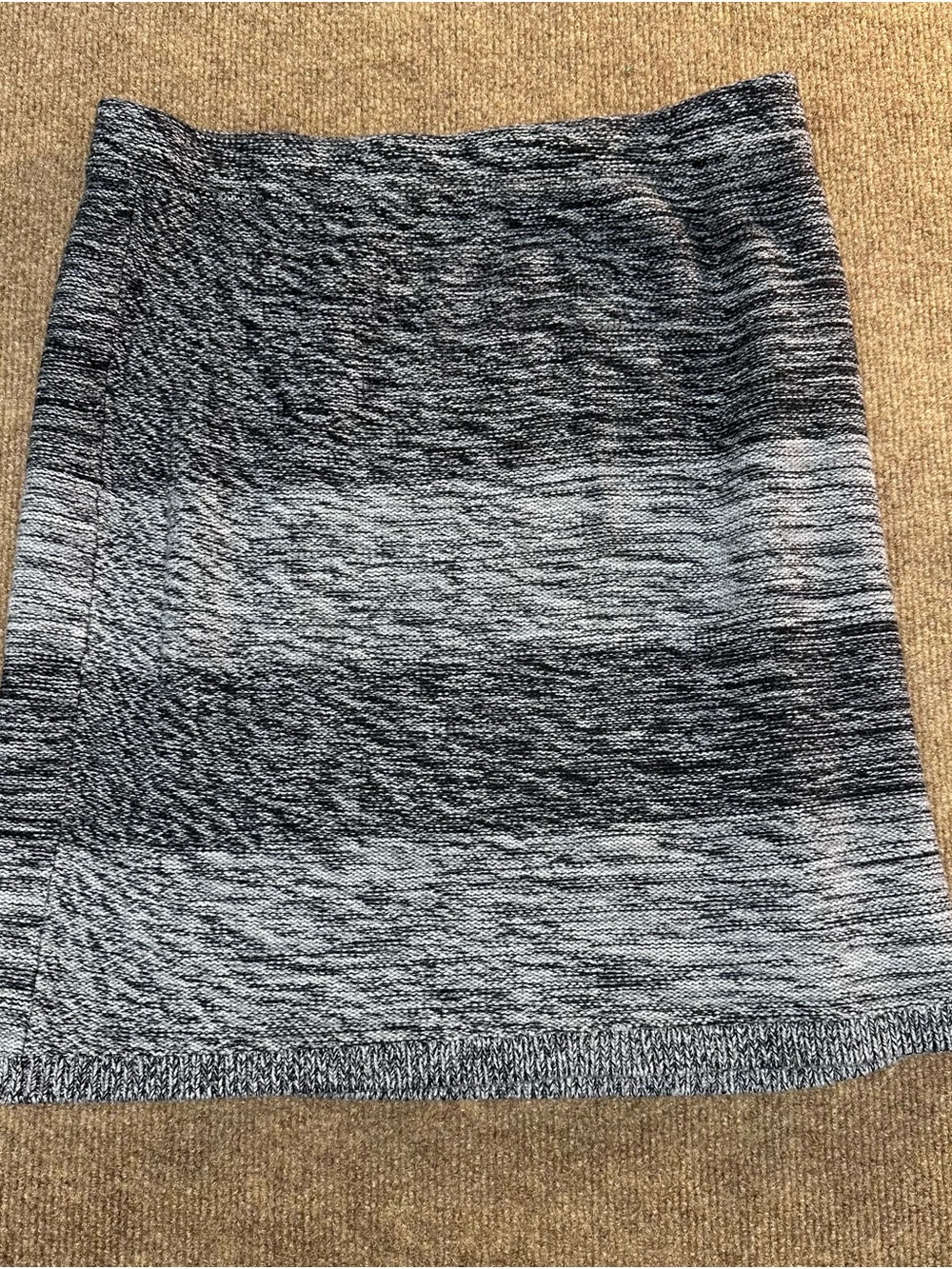 LOFT Black and Gray Marled Knit Skirt